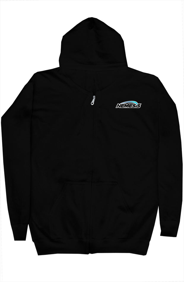 Nemesis Wheel Logo Navy Zip Up Hoodie